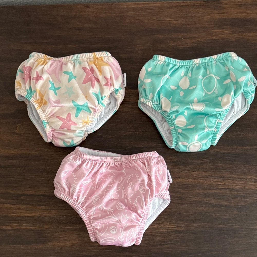 Set of 3 - Green Sprouts - Reusable Swim Diapers - 6m